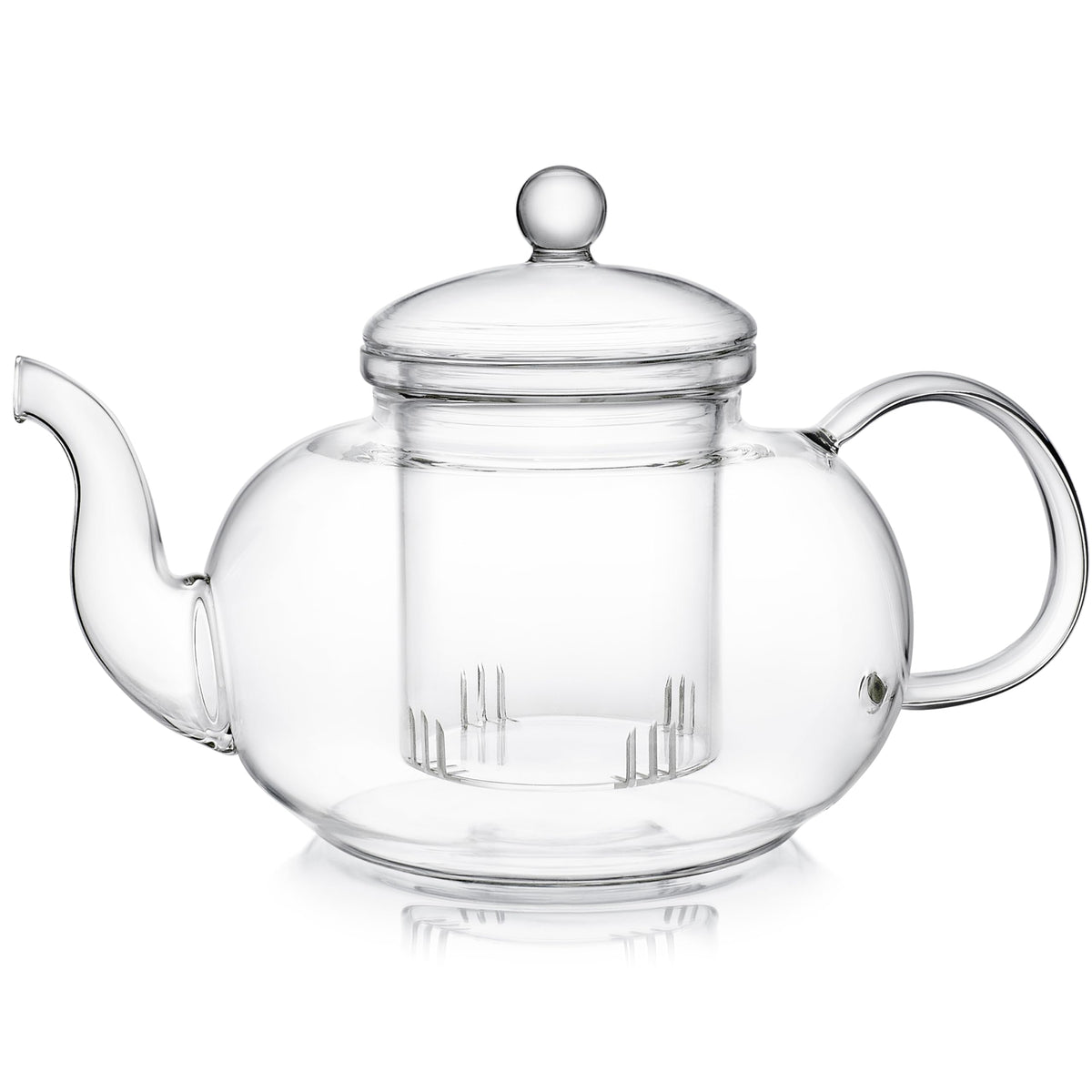 Teabloom Blossoms Glass Teapot – Stovetop and Microwave Safe Borosilicate Glass Teapot with Removable Loose Tea Glass Infuser
