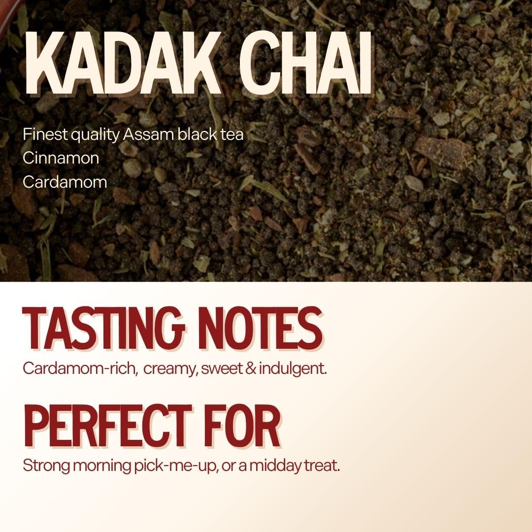 Chai Guys Karak Chai Tea – Strong Indian Black Tea Blend with Cardamom &amp; Ginger | Creamy Masala Chai Latte Mix | 7oz Sustainable Eco Pouch