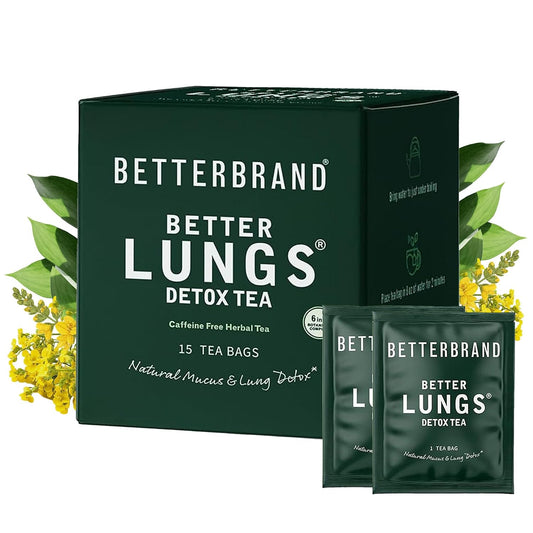 Betterbrand Mullein Tea Bags with Thyme, Elderberry, Ginseng & Ginger – Caffeine-Free, 15 Tea Bags