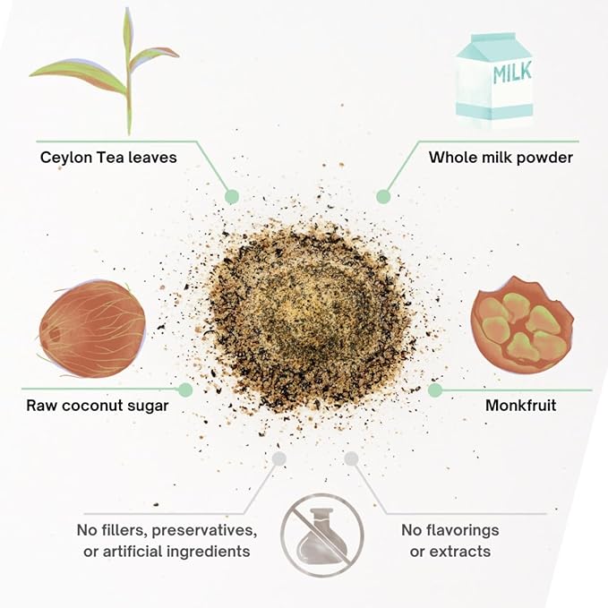 Kola Goodies Masala Chai Tea Latte Powder – Cozy Holiday Spiced Tea Mix with Ceylon Black Tea & Warming Spices – Instant Chai Latte Drink – Fall & Winter Favorite – Low Sugar – 15 Servings