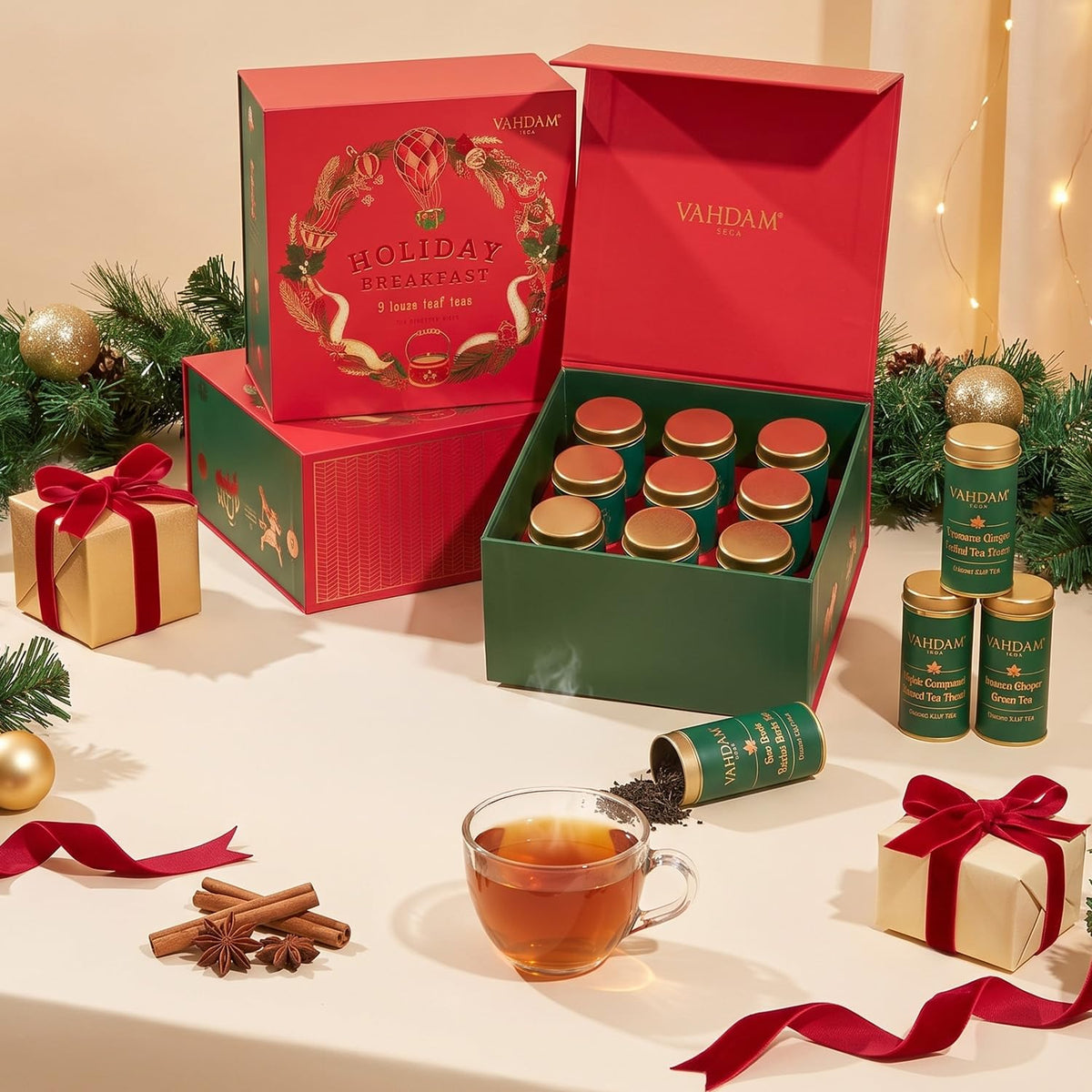 VAHDAM Breakfast Tea Gift Set - 9 Loose Leaf Black Teas (90+ Cups)