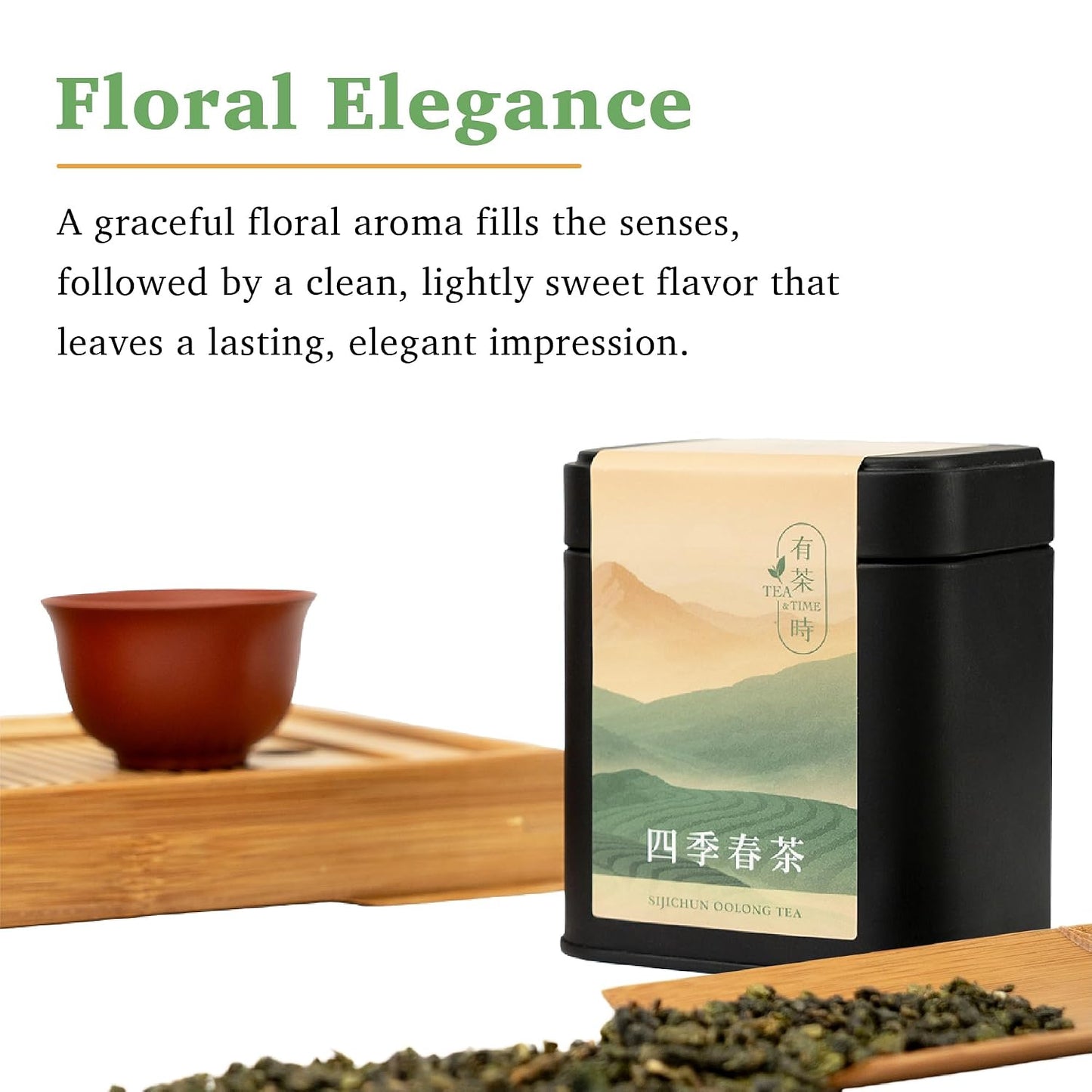 TEA &amp; TIME Oolong Tea Loose Leaf – Four Seasons Spring Oolong (Sijichun), Premium Taiwanese Oolong Tea, Fragrant Chinese Tea Leaves, Fresh Aroma, (100g / 3.5oz)