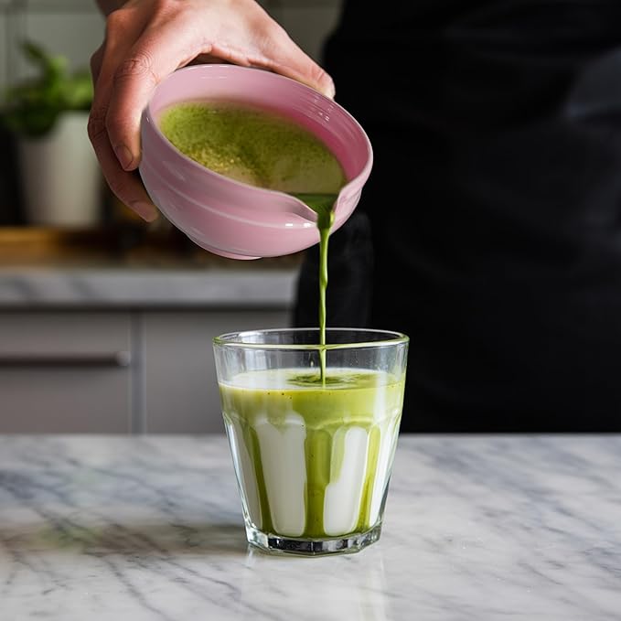 7 Pcs Matcha Whisk Set, Perfect Matcha Kit for Matcha Lovers Includes Ceramic Bowl, Bamboo Whisk, Holder, Scoop, Sifter & Cloth