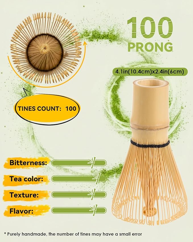 Matcha Whisk - 2-pack Bamboo matcha Whisk set, Handcrafted Traditional Japanese Chasen