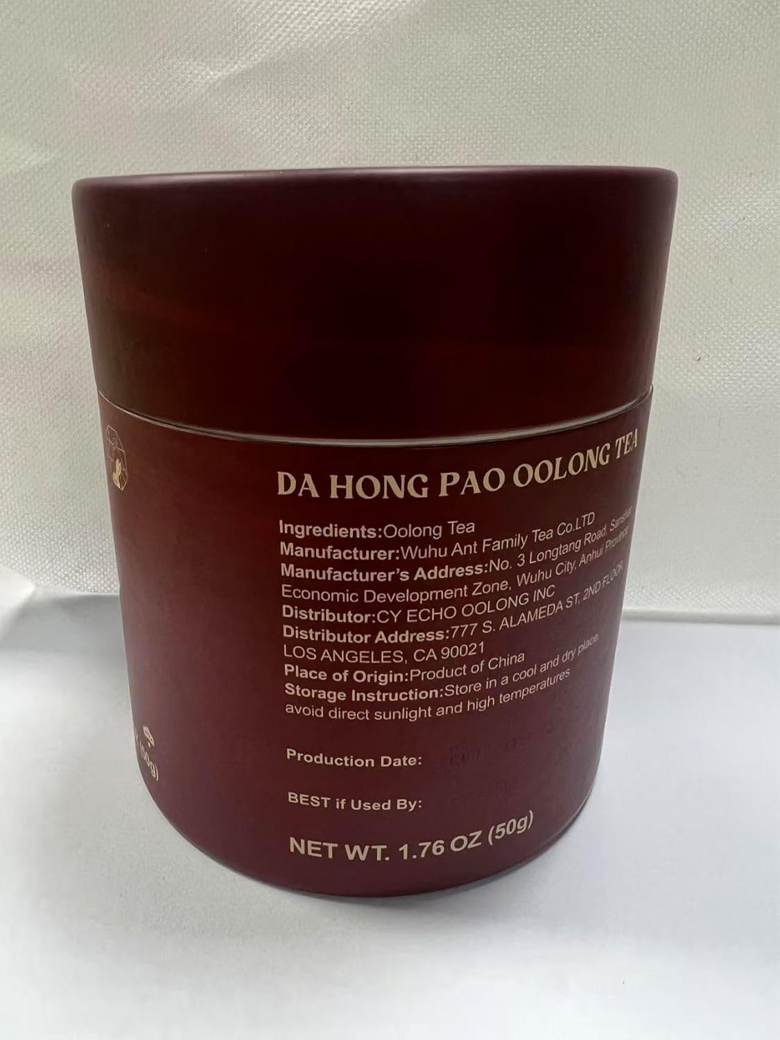 Chayan Oolong Tea Loose Leaf, Premium Da Hong Pao Oolong Tea,Authentic Chinese Whole Leaf Tea, Smooth Hot Brew & Refreshing Cold Brew, 1.76 OZ (50g)