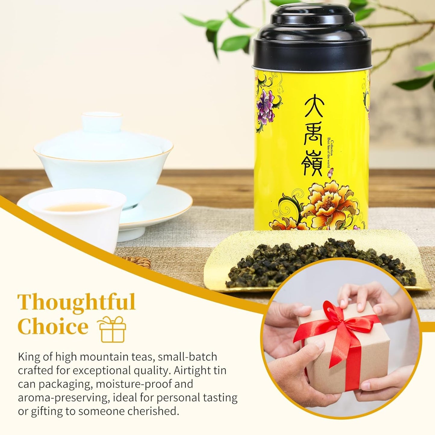 CHADUO Dayuling Oolong Tea Loose Leaf Taiwan High Mountain Oolong Tea Natural Orchid Aroma Taiwan Tea Da Yu Ling Gaoshan Ulong 5.29oz/150g 大禹岭 台湾茶 高山茶 台湾高山茶