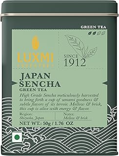 Luxmi Estates Japanese Sencha Green Tea 50g/1.76oz (25 Cups)|Authentic First Flush Sencha Loose Leaf|Mild Rich & Refreshing