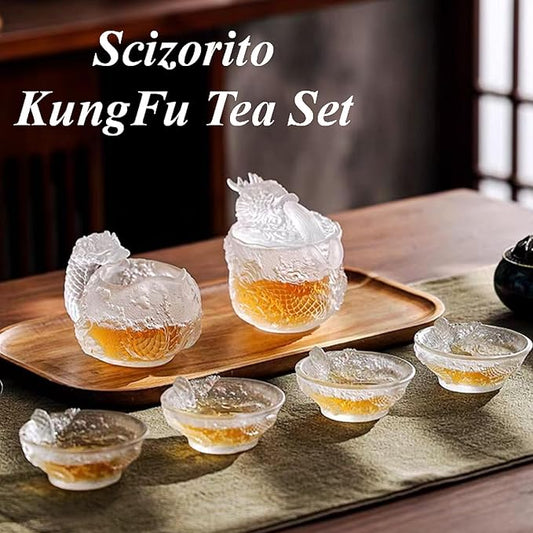 Chinese Gongfu Tea Set Gift Box, Tradition Pure Hand Firing, Chinese Dragon Shape, Suitable for Office, Home, Gift in Mother's Day