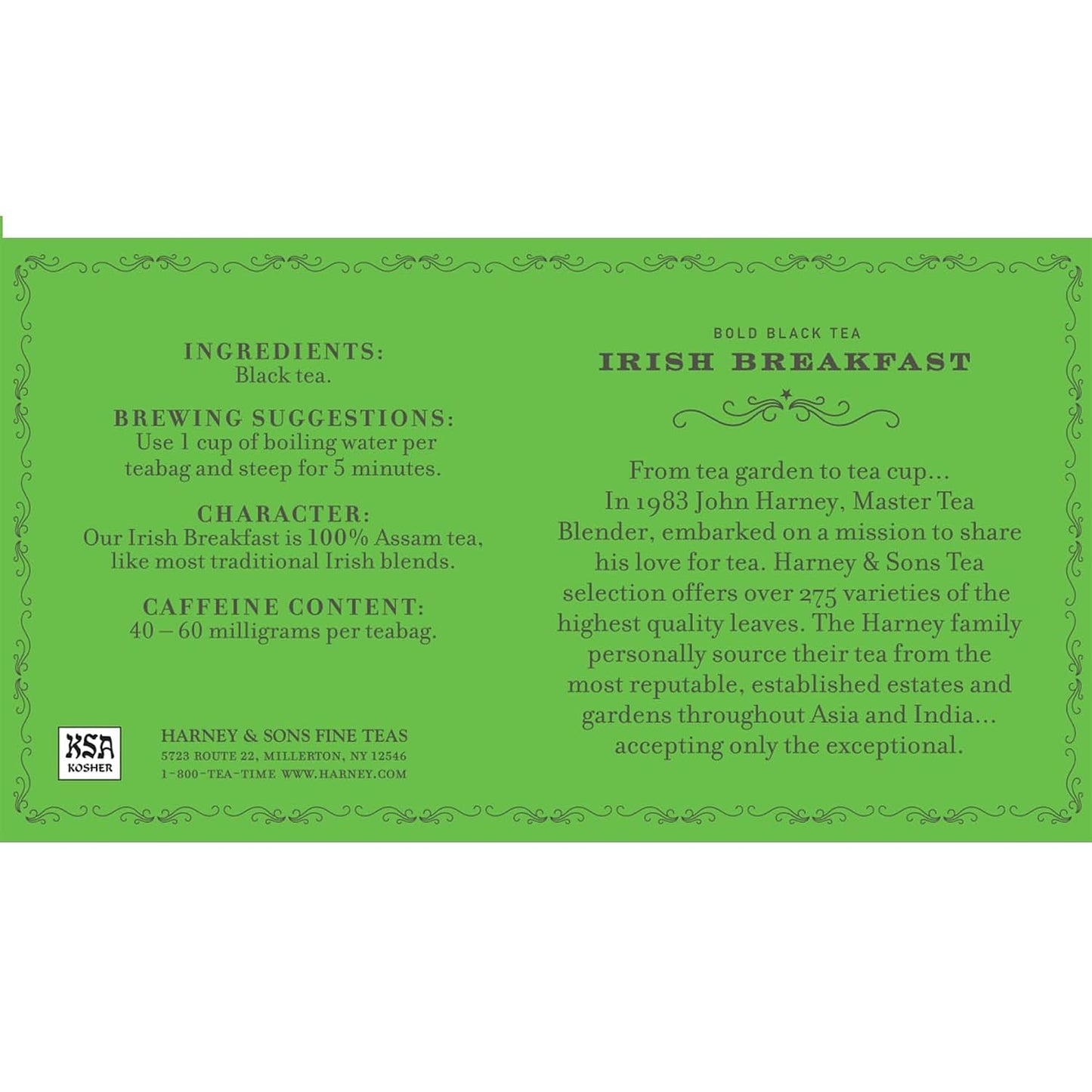 Harney &amp; Sons Irish Breakfast Black Tea Bags, 50 Count