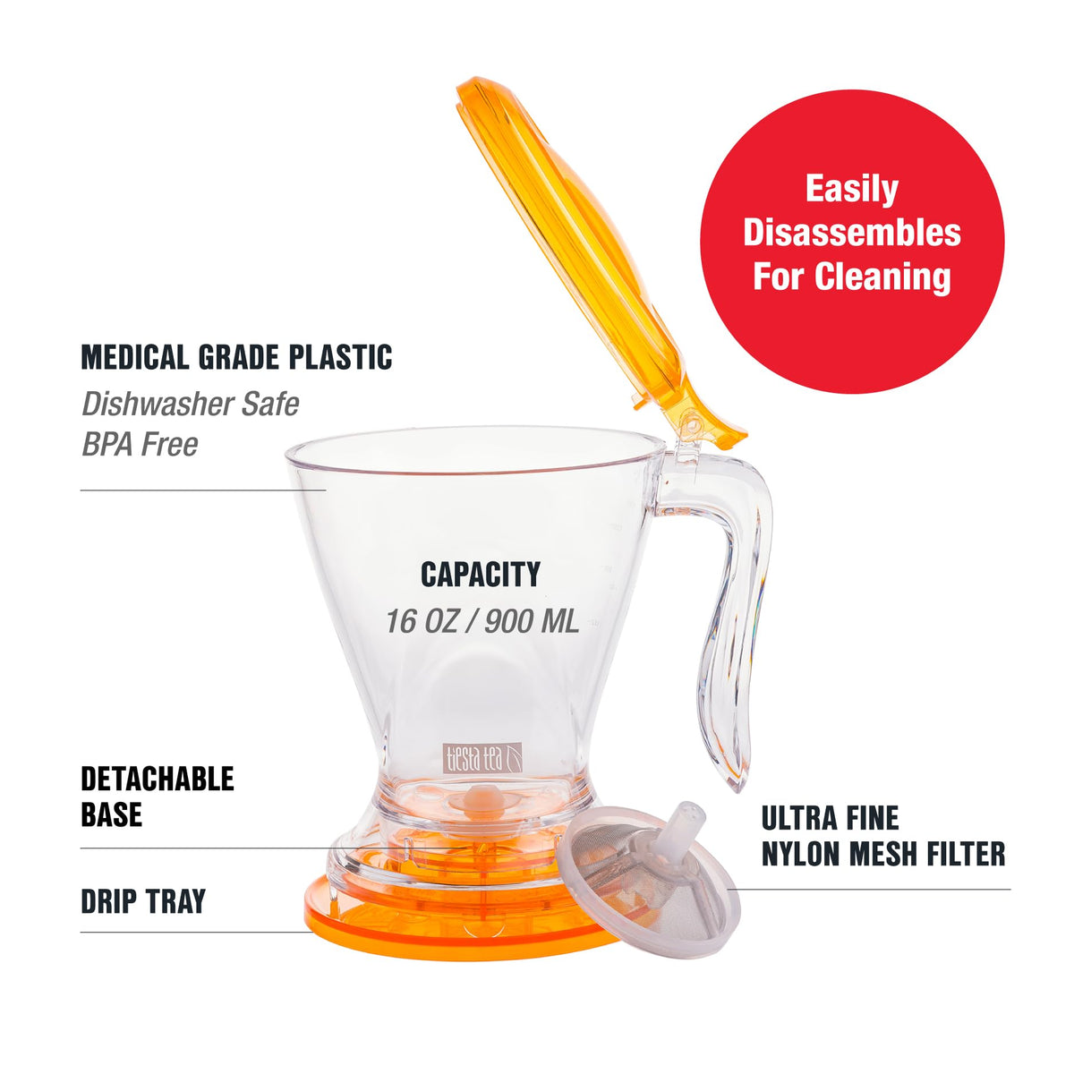 Tiesta Tea Brewmaster Infuser, Large Strainer for Loose Leaf Tea