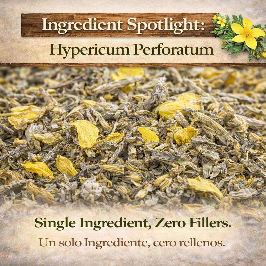 B-Experts Hierba de San Juan (St. John’s Wort) Tea – 4 oz Loose Leaf – 100% Natural, Vegan, Non-GMO – Herbal Tea by