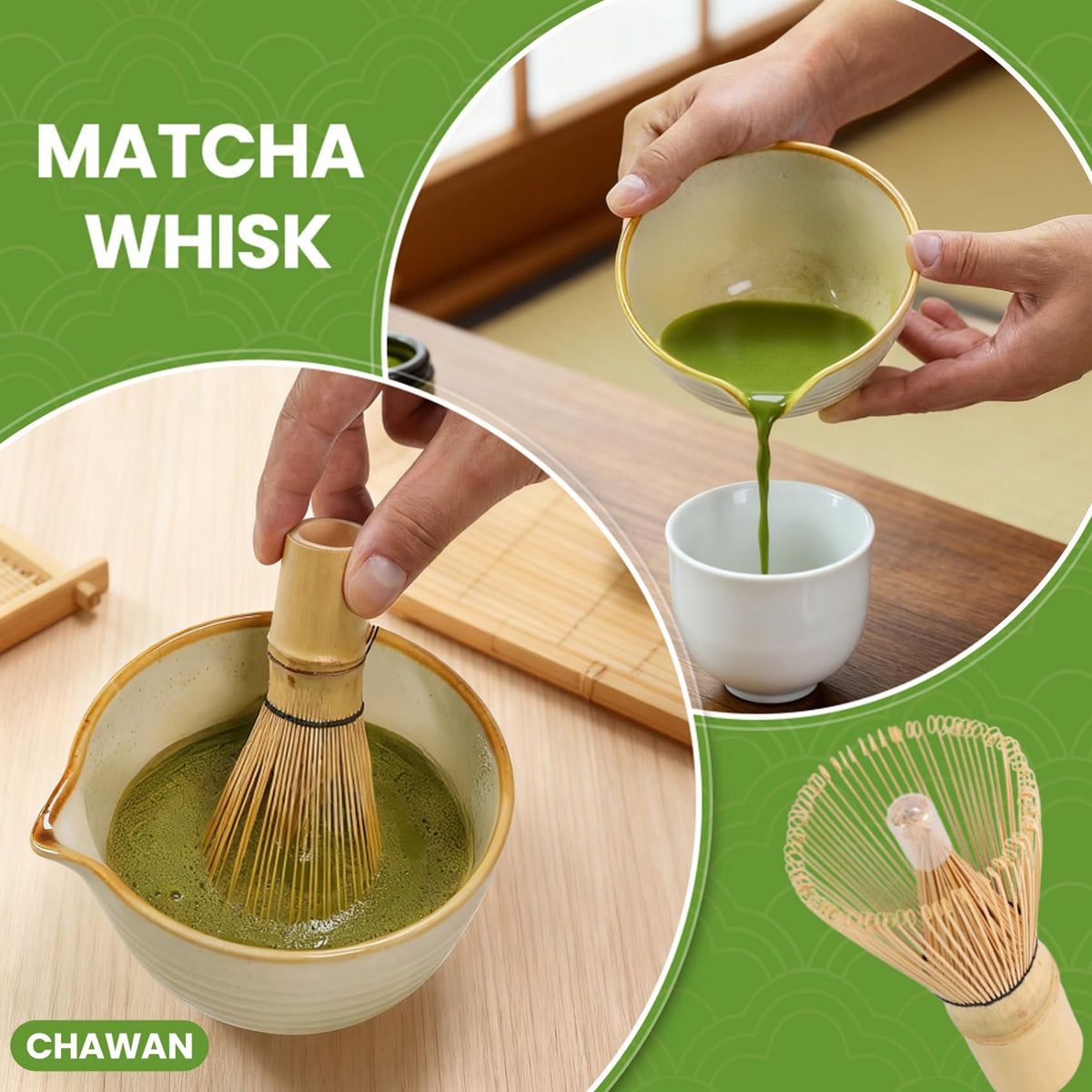 ARTFLY Matcha Set 7 Pcs, Matcha Kit with Whisk Set, Matcha Bowl and Whisk