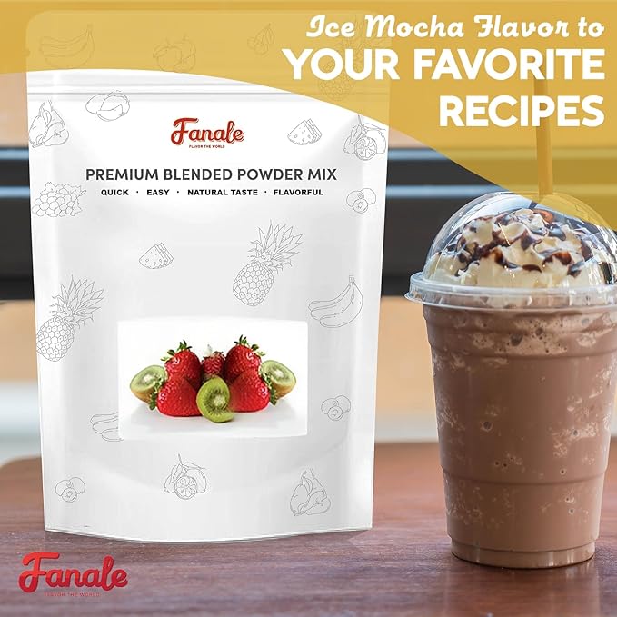 Fanale Premium Ice Mocha Bubble Tea Flavoring Powder | Perfect for Baking, Smoothies, Desserts and Drinks | Instant Flavoring Powder for Boba Milk Tea - 2.2 Pounds (Pack of 1)