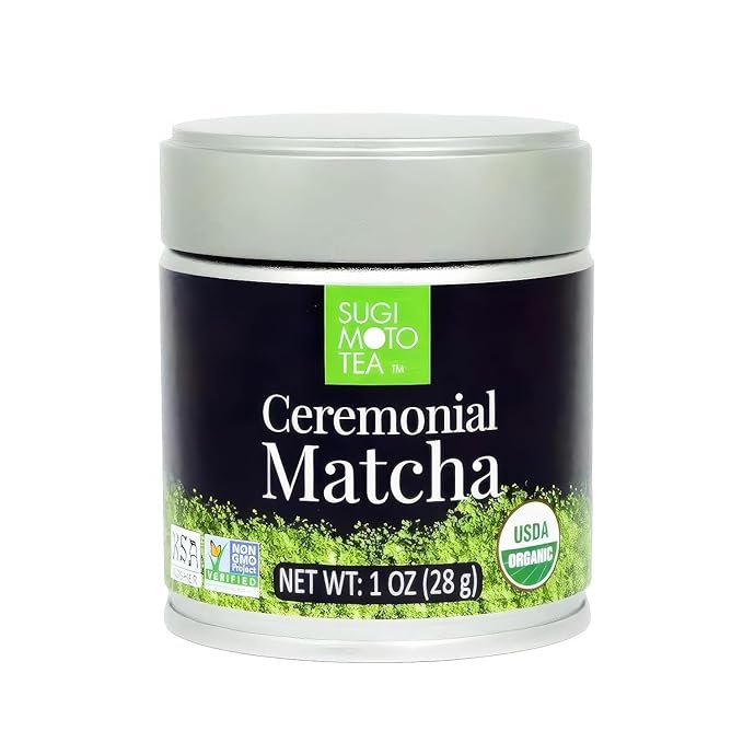 SUGIMOTO TEA Japanese Organic Matcha Powder Ceremonial Grade 1.0 oz (29 g)