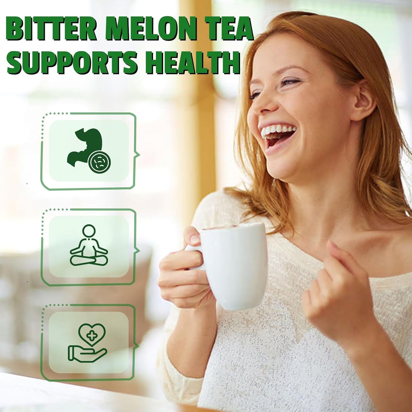 Jarteela - Bitter Melon Tea Bags, 50 Count, Dried Bitter Melon | Premium dried momordica charantia herbal tea, non-GMO &amp; caffeine-free, carefully processed for consistent steeping flavor