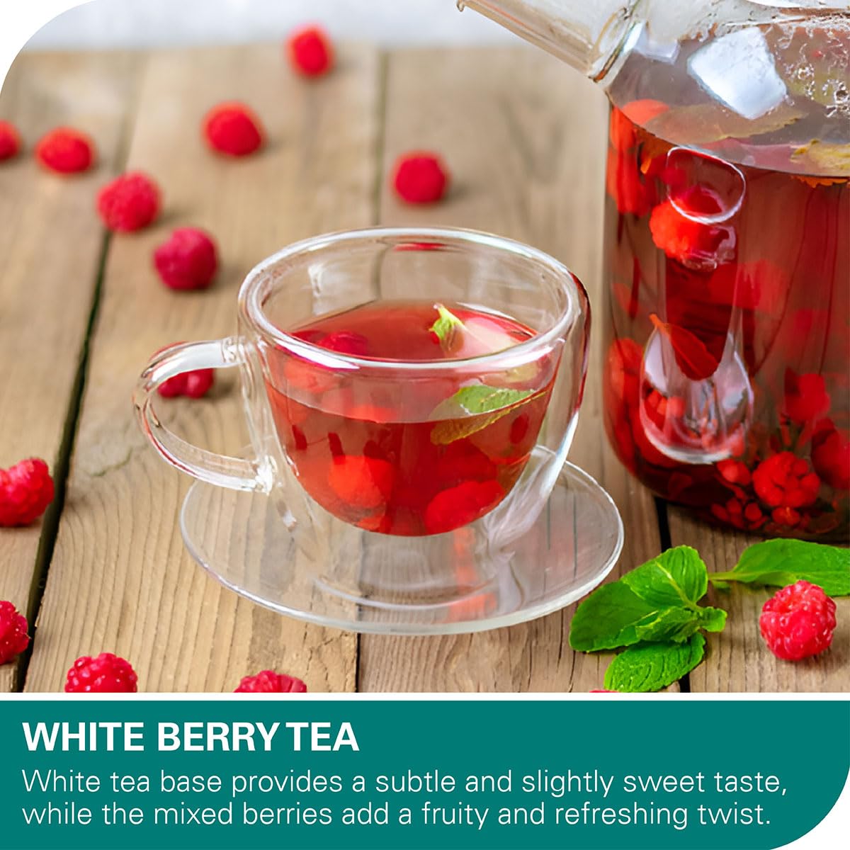 WT WEETEE Organic White Tea Bags, Organic Pure White Tea 100 Count, Mellow & Smooth, Perfect for Hot or Iced Tea