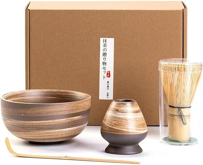 Ceramic Matcha Whisk Set, Complete Matcha Set-8PCS for Ceremonial Grade Matcha, Tea Gifts for Tea Lo