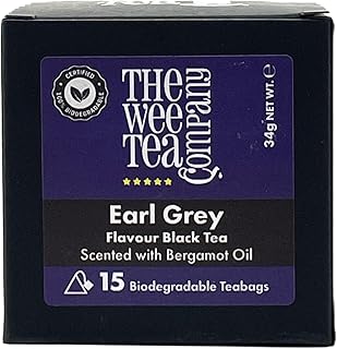 The Wee Tea Company Earl Grey Flavor Black Tea - Imported From Scotland 15 Biodegradable Teabags, Premium Hand-Blended