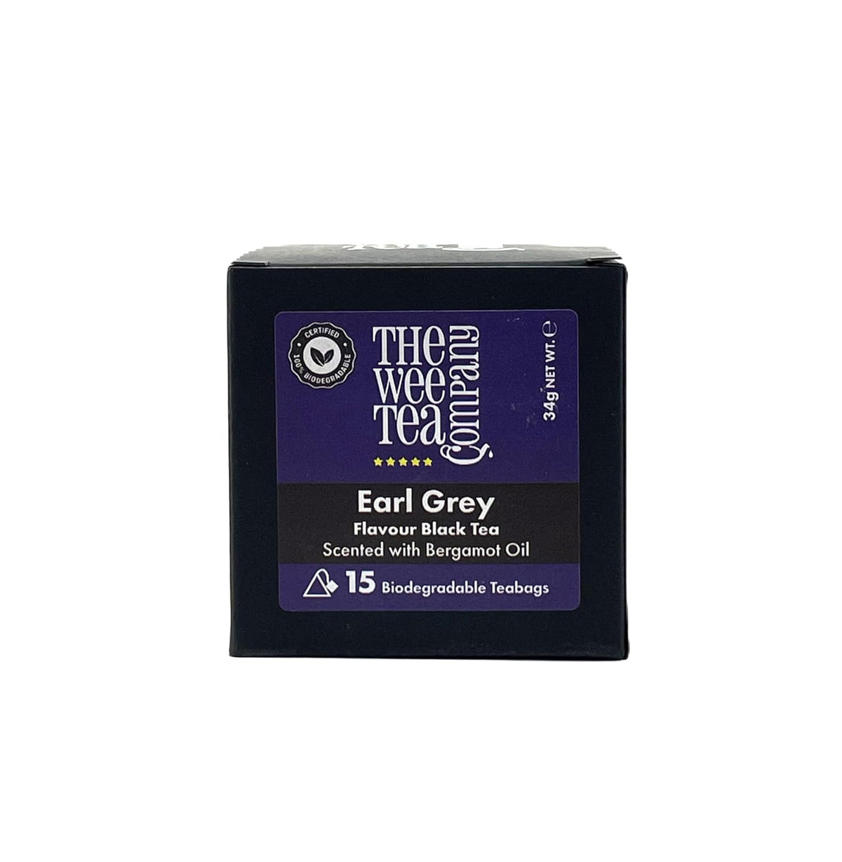 The Wee Tea Company Earl Grey Flavor Black Tea - Imported From Scotland 15 Biodegradable Teabags, Premium Hand-Blended