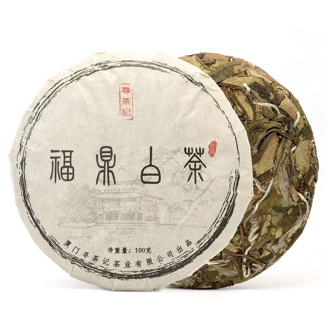 Teavivre Fuding Shou Mei White Tea Cake Fujian Baicha Chinese White Tea - 100g / 3.5oz
