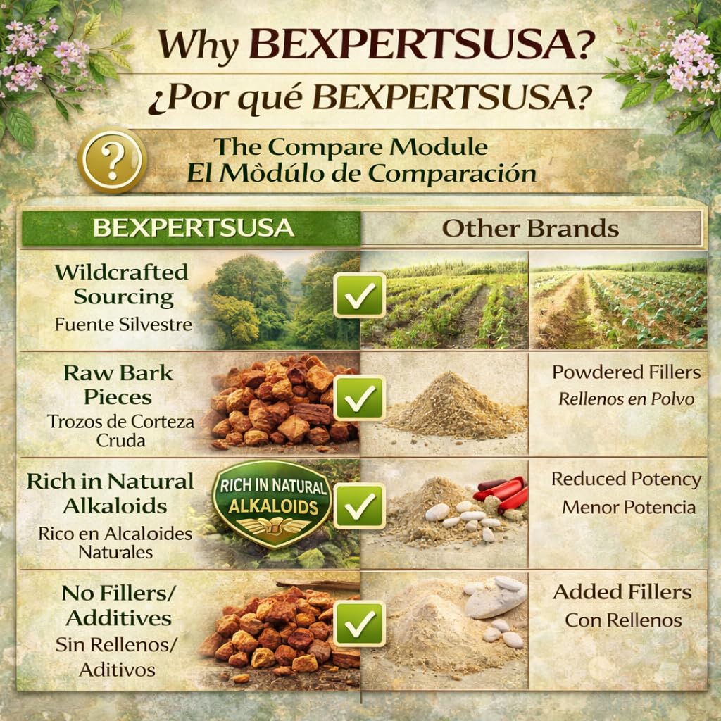 B-Experts Quina Roja Herbal Tea (Red Cinchona Bark) – 4 oz (113 g) – 100% Natural, Vegan, Non-GMO, Gluten-Free, Wildcrafted