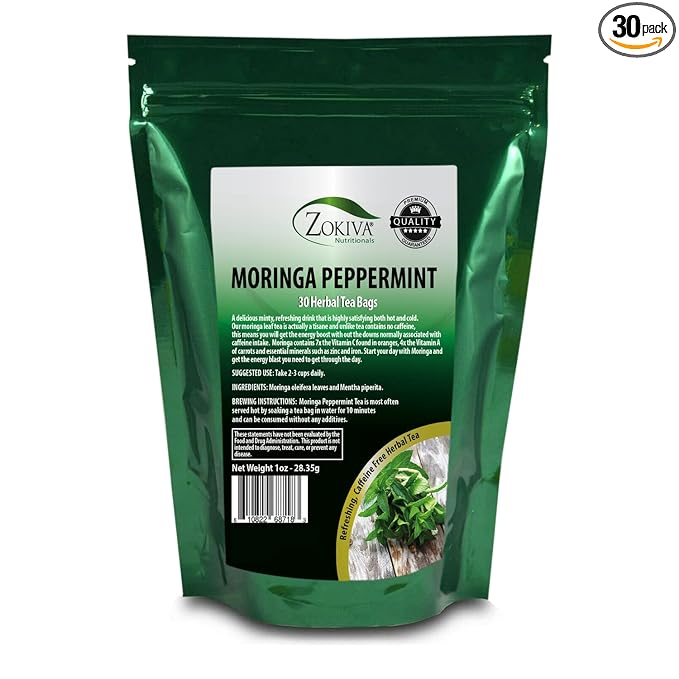 Moringa Peppermint Tea 30 Bags Antioxidant-Rich Energy Booster