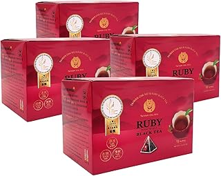 TAIWAN CHA REN Award Winning - Taiwan Sun Moon Lake Ruby Black Tea,Pyramid Tea Bag 5.3oz, 2.5g x 15 bags x 4 box