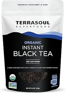 Terrasoul Superfoods Organic Instant Black Tea, 3.5oz – Premium, Bold & Smooth Flavor, USDA Organic