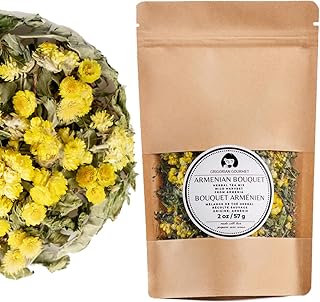 ARIS GOURMET CO. Armenian Bouquet Herbal Tea Mix 2oz = 57g (Peppermint, Wild Mint, Thyme, Immortelle) Loose Tea Antistress
