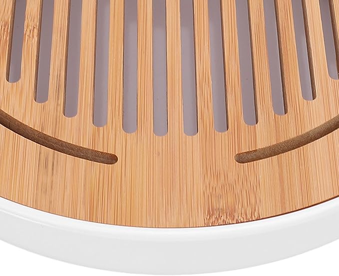 Acouto Chinese Kung Tea Tray Tea Tray 10 Inch Round Shape Stylish Chinese Kung Serving Home and Gongfu Table Home & KitchenKitchen & DiningDining &