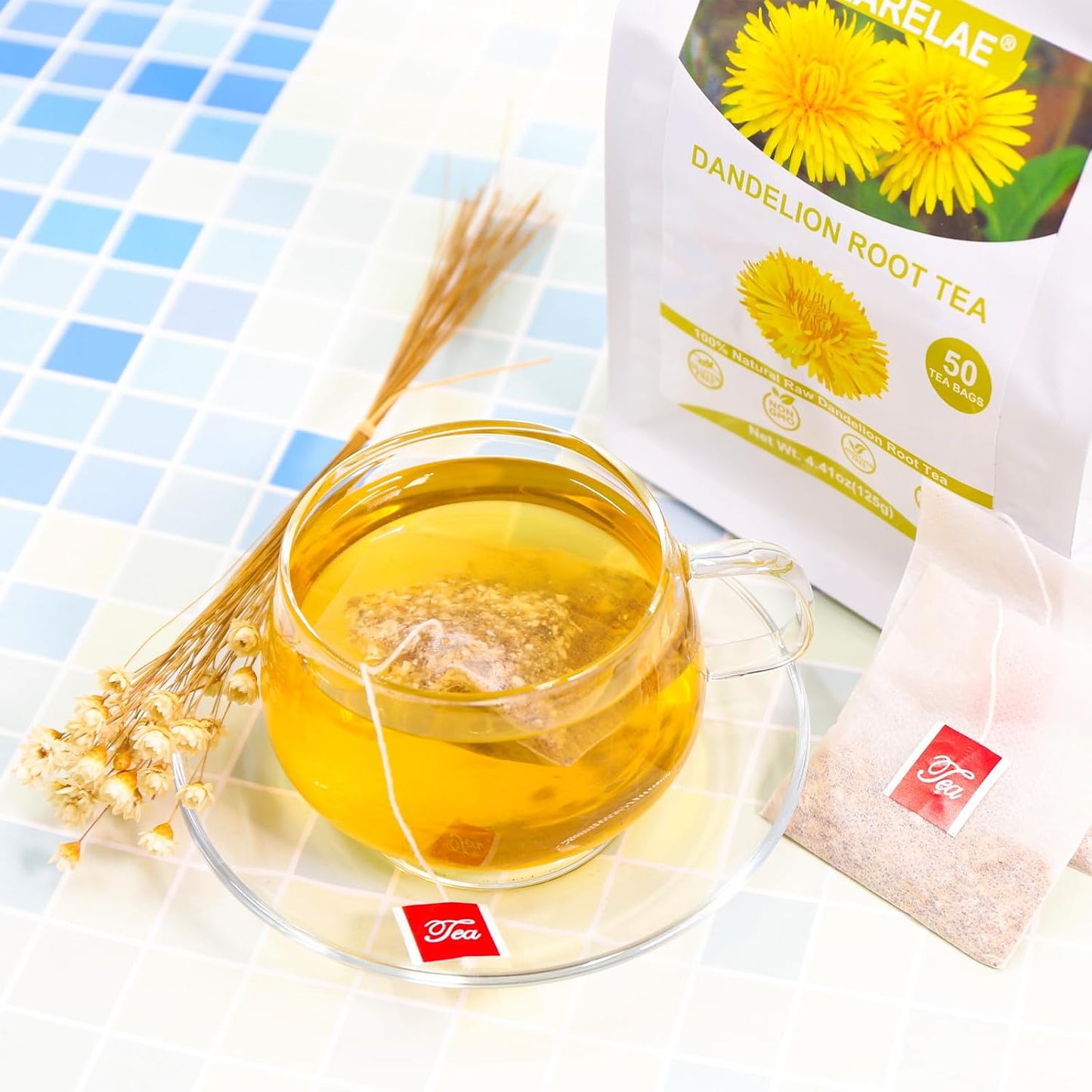 TEARELAE - Dandelion Root Tea Bags, 50 Count, Raw Dandelion Root Tea | Mellow earthy and slightly bitter flavor, caffeine-free, enjoyed after meals for daily wellness