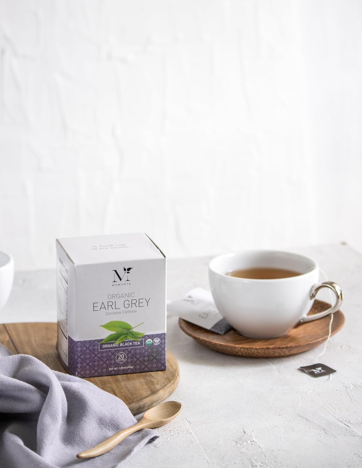 Mementa Inc Organic Earl Grey Tea - 20 Individually Wrapped Earl Grey Tea Bags Per Box, Pack of 6 - Premium Quality, Certified Organic Ingredients for a Refreshing Experience