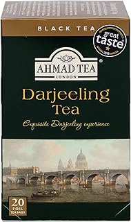 Ahmad Tea Black Tea, Darjeeling Teabags, 20 ct (Pack of 1) - Caffeinated & Sugar-Free