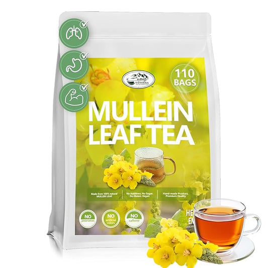 Veyorra Premium Mullein Leaf Tea Bags, 110 Count – 100% Natural, Non-GMO, Caffeine-Free