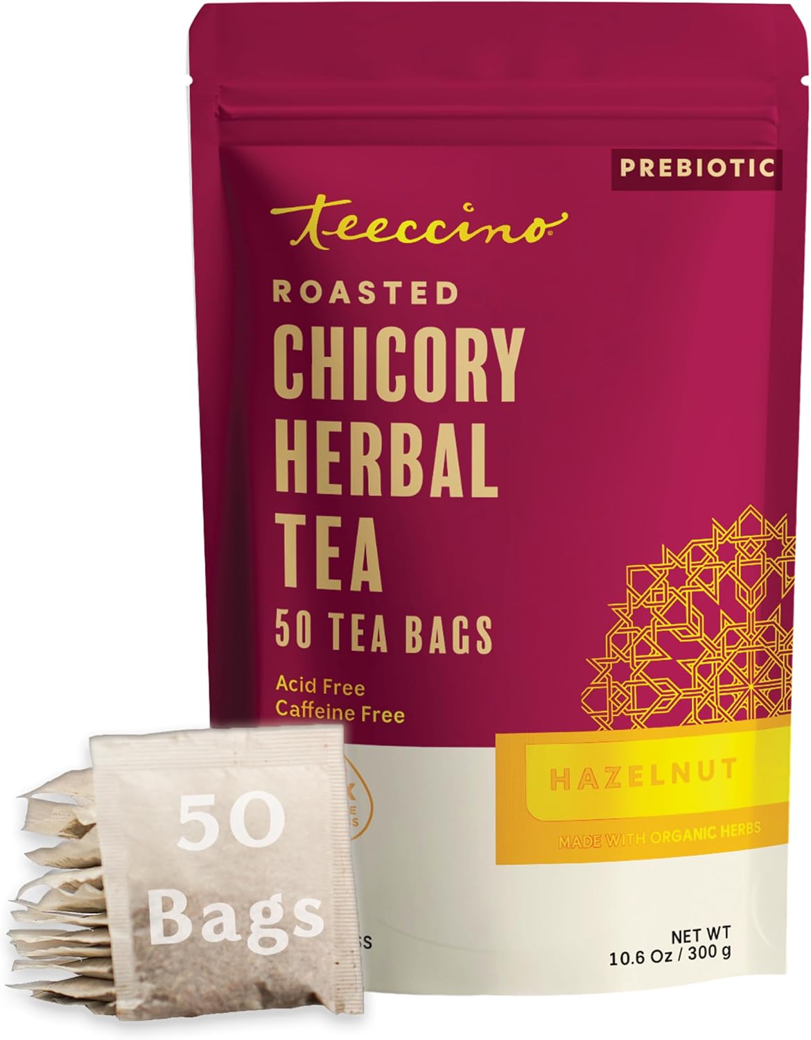Teeccino Hazelnut Roasted Herbal Tea - Caffeine Free