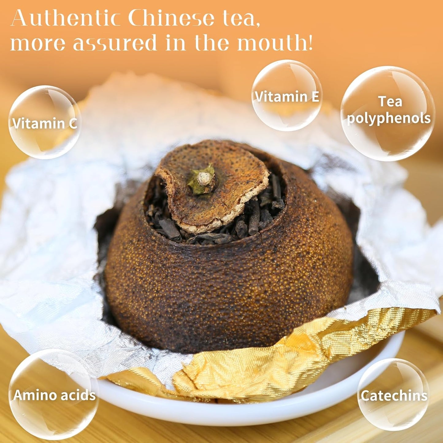 XIXICHA Tangerine Peel Puerh Tea Big Orange Peel Puer Tea Da Hong Gan Mandarin Orange Peel Puerh Xinhui ChenPi Pu'er Citrus Yunnan Puerh 大红柑 陈皮普洱茶 新会陈皮 云南普洱茶 熟茶 8.8oz/250g （One about 30-35g）