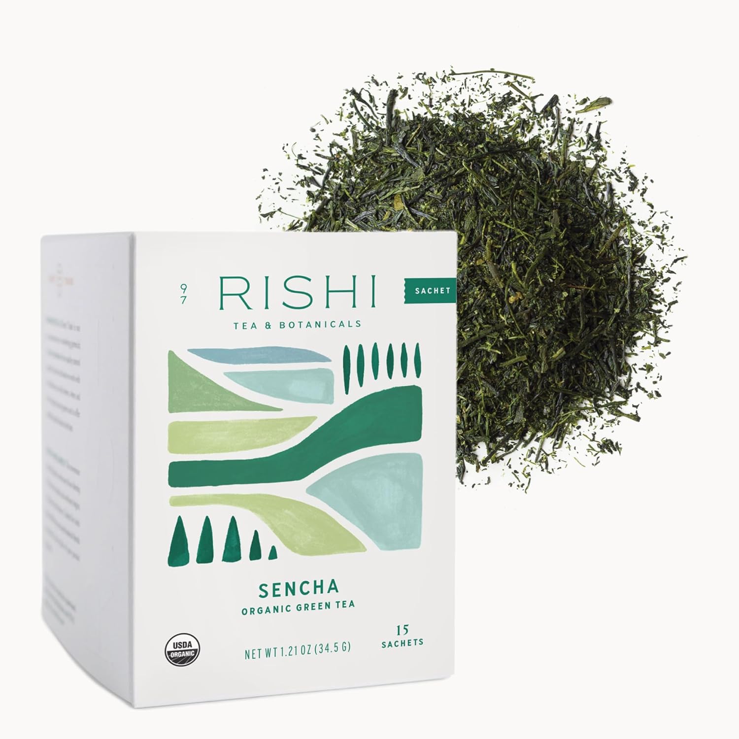 Rishi Tea Sencha Green Tea - Organic Sachet Bags, Caffeinated Japanese Green Tea, Enjoy Hot or Iced - 15 Count (Pack of 1)