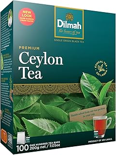 Dilmah Premium Ceylon Black Tea - 100 Tea Bags (Single Pack)-Strong, Robust, and Aromatic for everyday drinking-Unblended Single origin teas packed at the source.