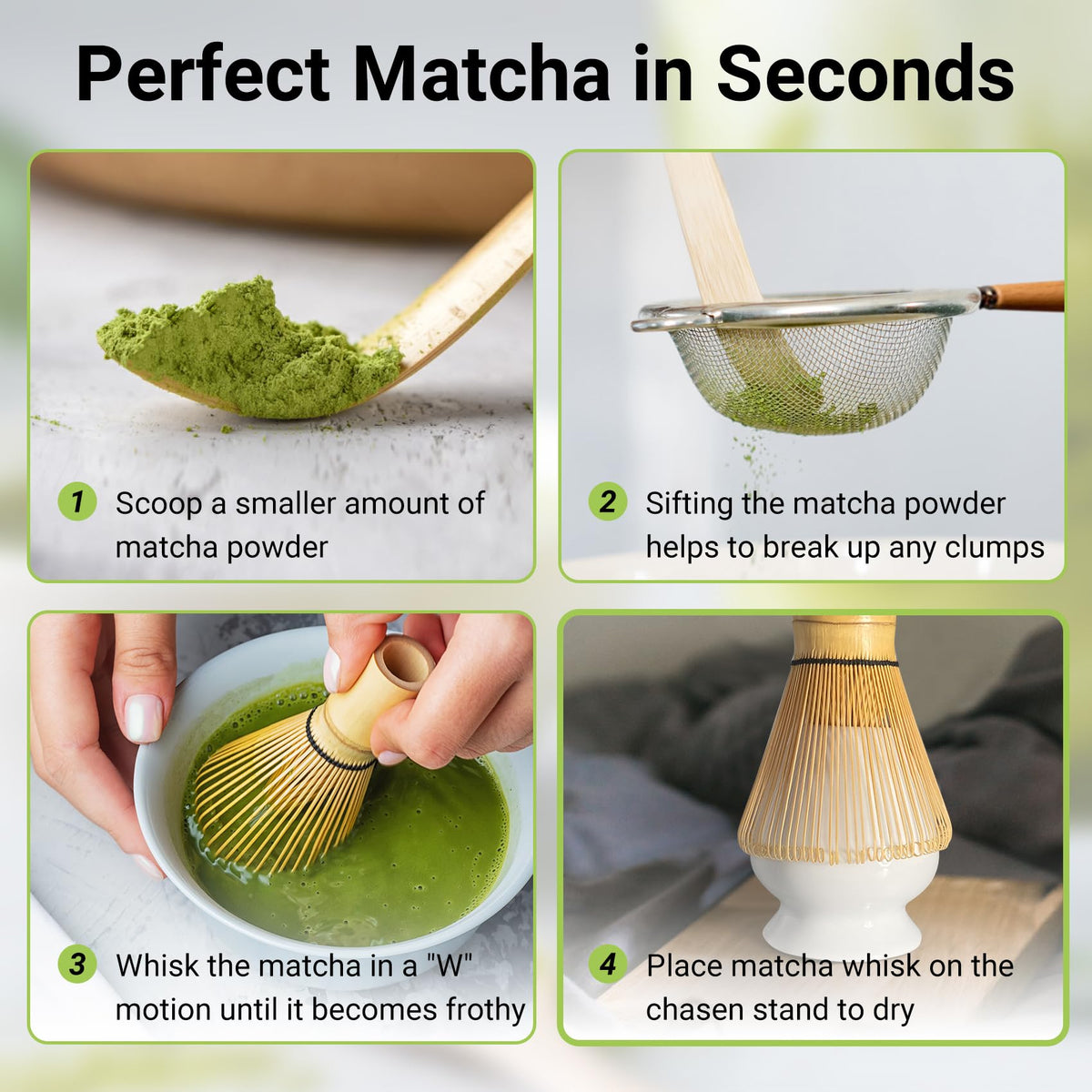 SHONMISEN Traditional Bamboo Matcha Whisk Set