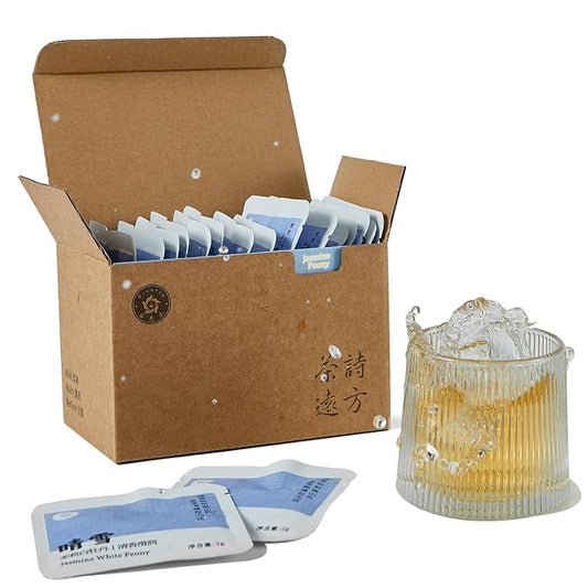 RIANTEA Organic White Tea Leaves Jasmine White Peony 100% Natural Whole Leaf Tea Bag Naturally Premium Organic Full-Leaf White Tea Bag Suitable for Gifts Office Reception (20 Counts)