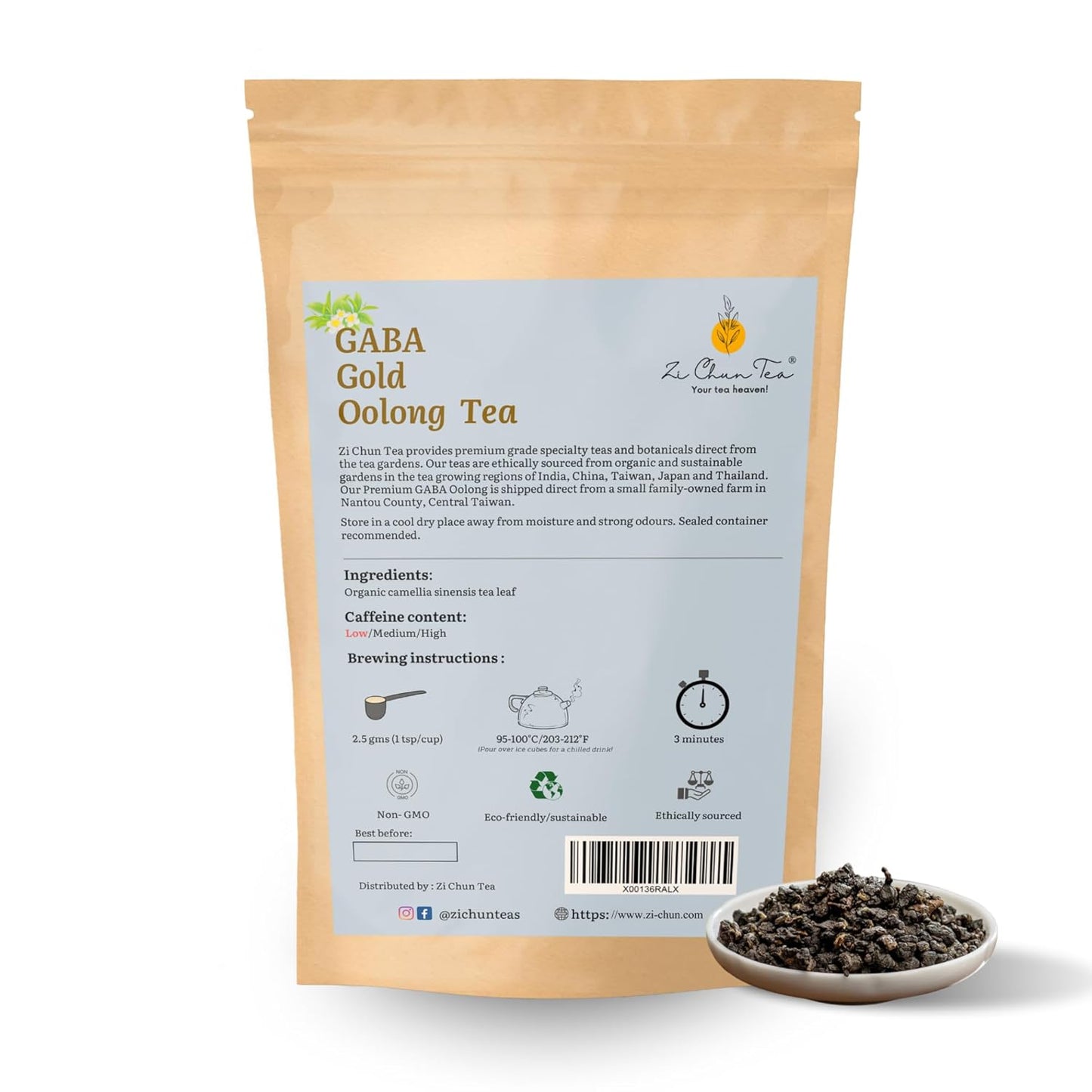 GABA Gold - Organic Oolong Super Tea, Loose Leaf - 100% Natural Grown and Processed - 3.5 ounces