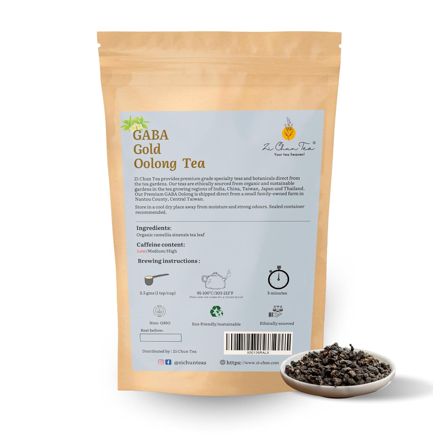 GABA Gold - Organic Oolong Super Tea, Loose Leaf - 100% Natural Grown and Processed - 3.5 ounces