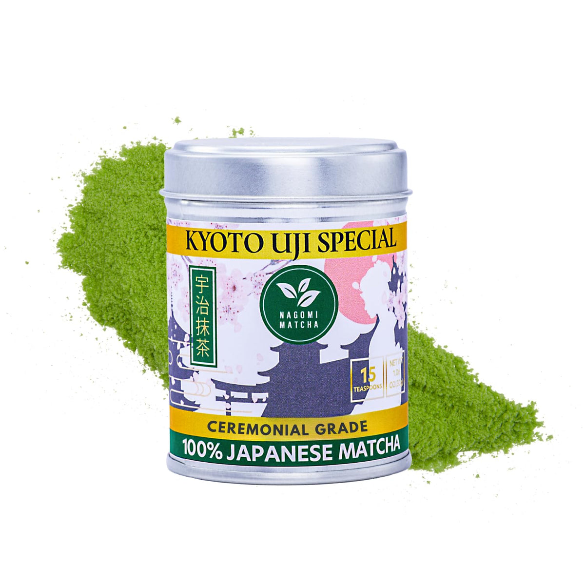 Nagomi Matcha Organic Superior Ceremonial Grade Matcha Green Tea Powder - 100% Authentic Japanese First Harvest from Uji, Kyoto (30g / 1.06oz)
