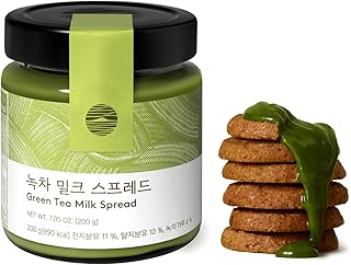 OSULLOC Green Tea Milk Spread (7.05 oz, 200g), Made of Finest Matcha from Jeju Island, Matcha-Infused Spreads