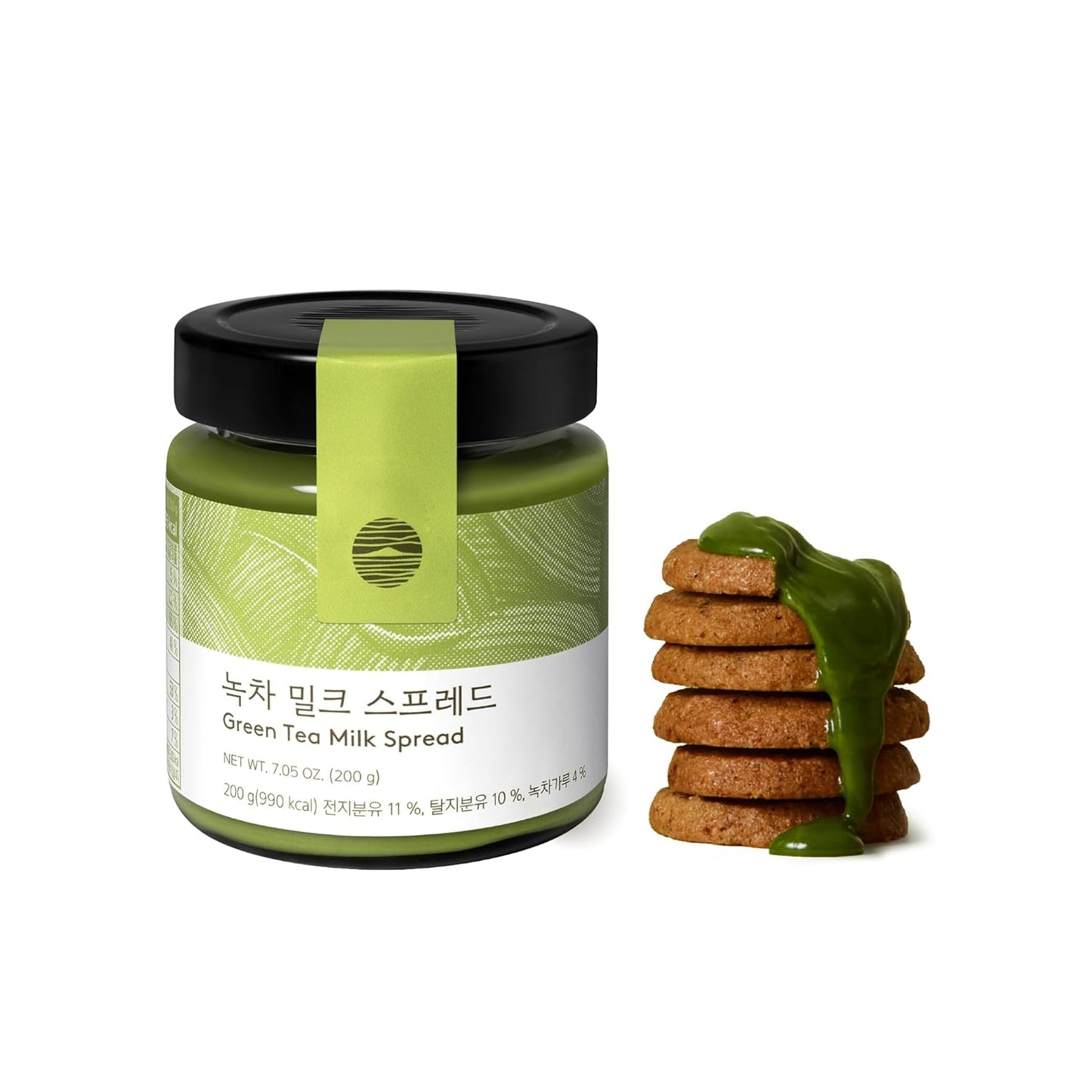 Osulloc Green Tea Milk Spread (7.05 oz, 200g), Made of Finest Matcha from Jeju Island, Matcha-Infused Spreads