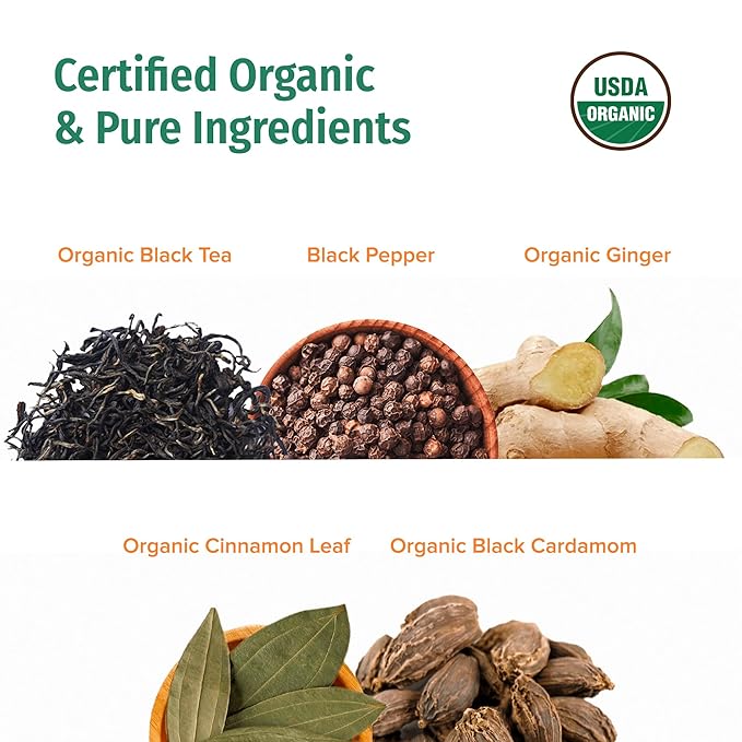 NEPAL TEA Organic Chai Tea Bags from the Himalayas, Chai Spice Blend - 50 Pyramid Tea Bags, Single Origin Chai Spice Tea from a Family Farm - Black Tea Bags, Loose Leaf Tea Inside (Nepali Breakfast)