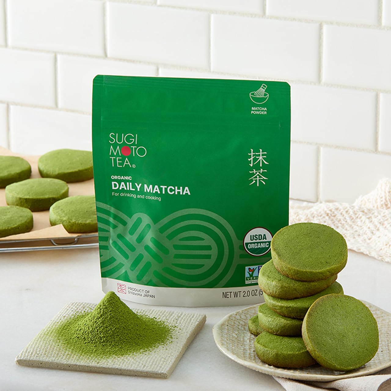 SUGIMOTO TEA Japanese Organic Matcha Green Tea Powder 2.0 oz (57 g) Daily Drinking, Latte, Cooking, Culinary