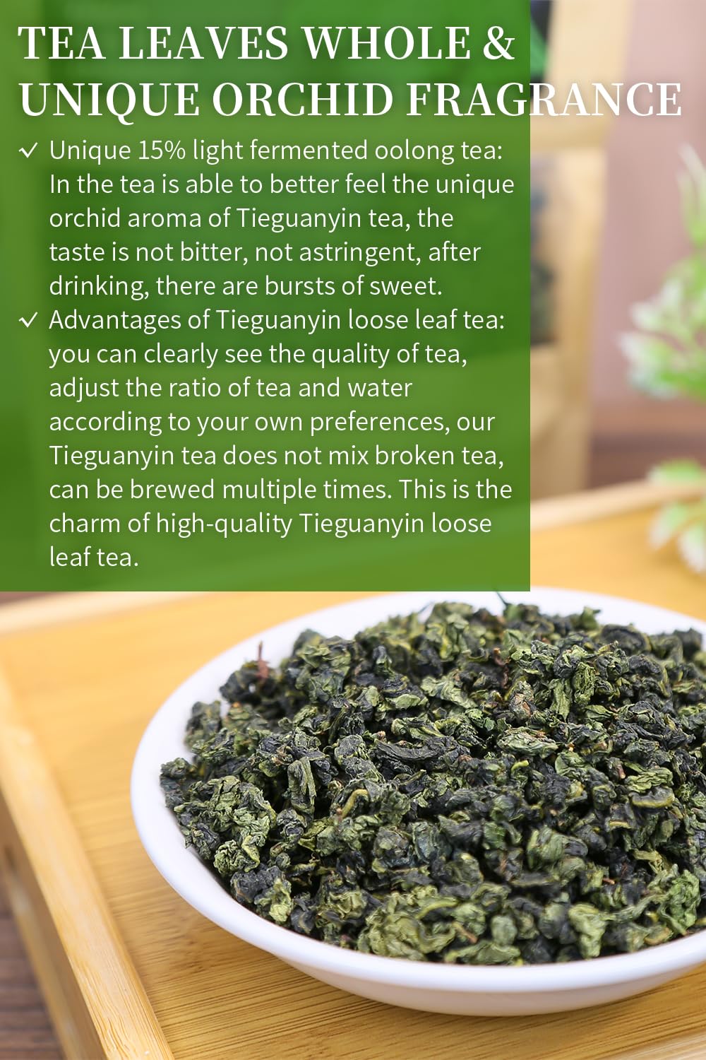 XIXICHA New Tie Guan Yin Tea Anxi Tieguanyin Iron Goddess of Mercy Tie Guan Yin Oolong Loose Leaf Chinese Tea Ti Kuan Yin 5.29oz/150g 铁观音 安溪铁观音茶 乌龙茶 茶叶