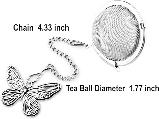2pcs TeaSanavie Tea Infuser，Loose Tea Steeper Couple Handmade Honey Bee & Butterfly Tea Strainers for Loose Tea