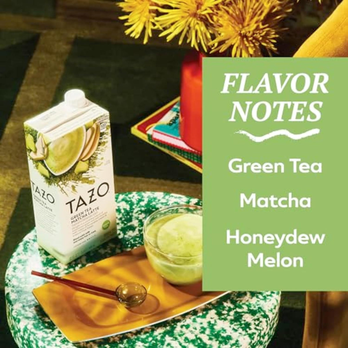 TAZO Green Tea Matcha Latte Concentrate, Sweetened with Notes of Honeydew Melon &amp; Tropical Fruit, for Hot or Iced Lattes, Mocktails, Easy-to-Serve, 32 oz Carton (Pack of 2)